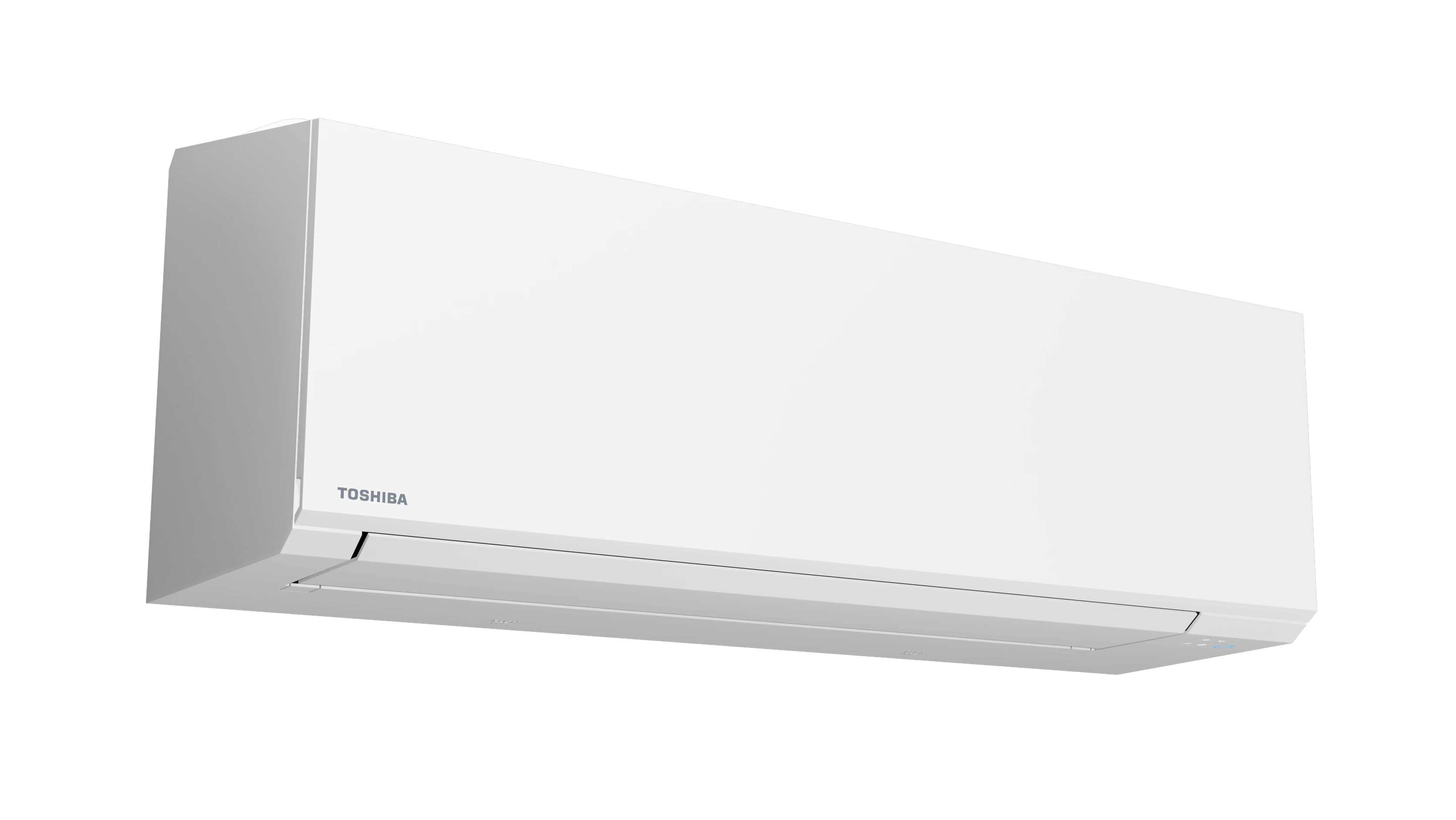 Toshiba Polar White+ -sisäyksikkö kolmen neljäsosan kuvakulmasta